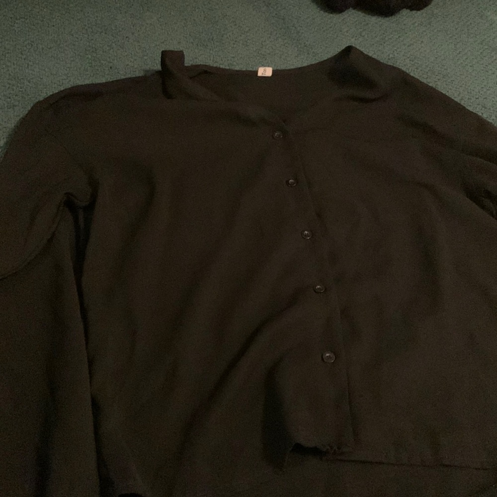 Black business casual blouse